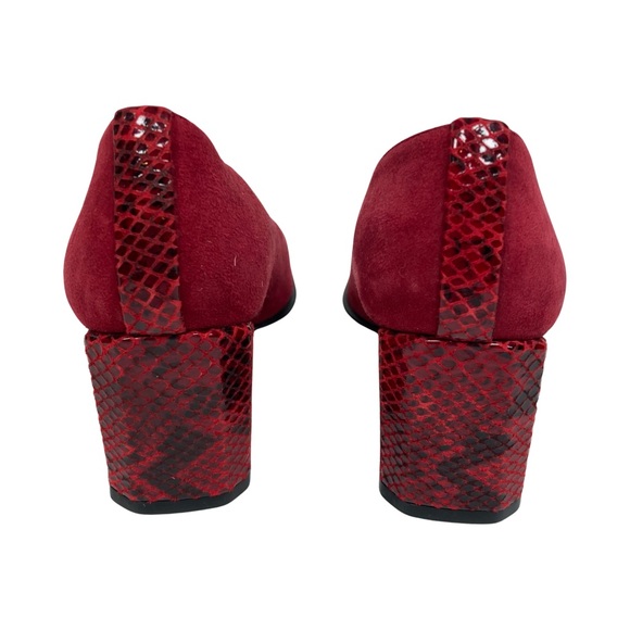 Stuart Weitzman Red Women’s Suede & Snakeskin Pumps Size 6B - Picture 7 of 11